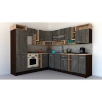 Bucatarie de Colt COSSY NEW ST. 230-260 Wenge / Decor K352