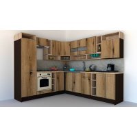 Bucatarie de Colt COSSY NEW ST. 230-260 Wenge / Decor K365