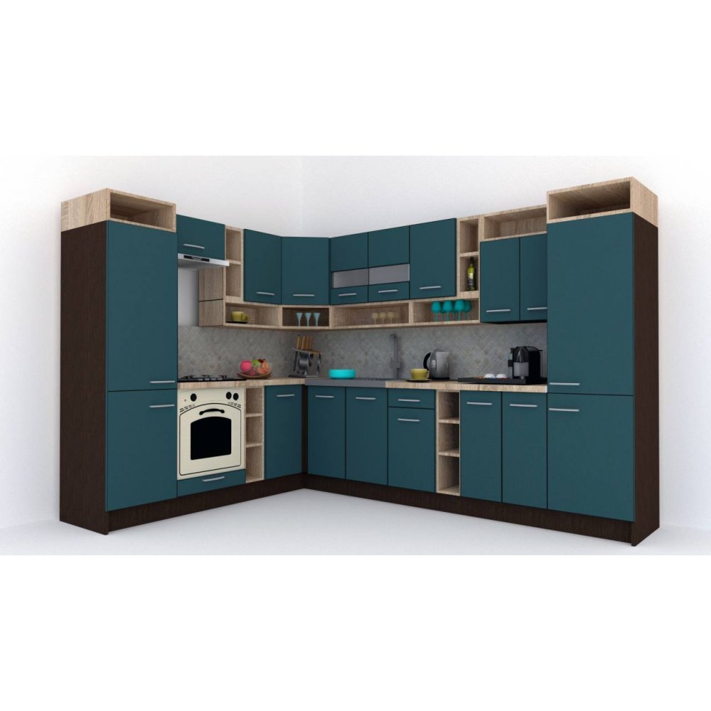 Bucatarie de Colt COSSY NEW ST. 230-310 Wenge / Decor 0244