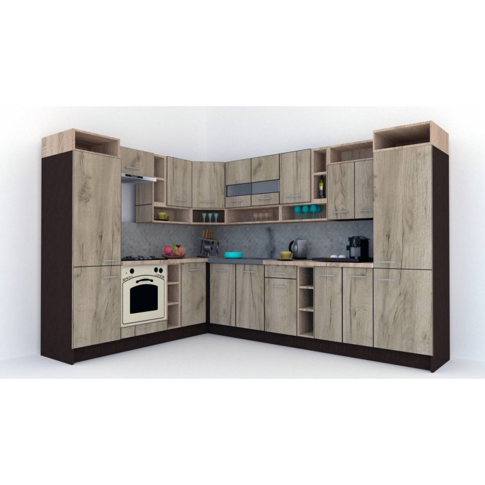 Bucatarie de Colt COSSY NEW ST. 230-310 Wenge / Decor K002