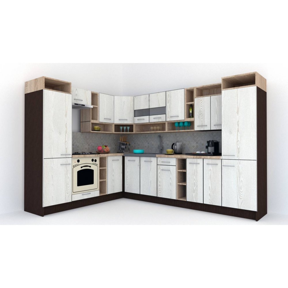 Bucatarie de Colt COSSY NEW ST. 230-310 Wenge / Decor K010