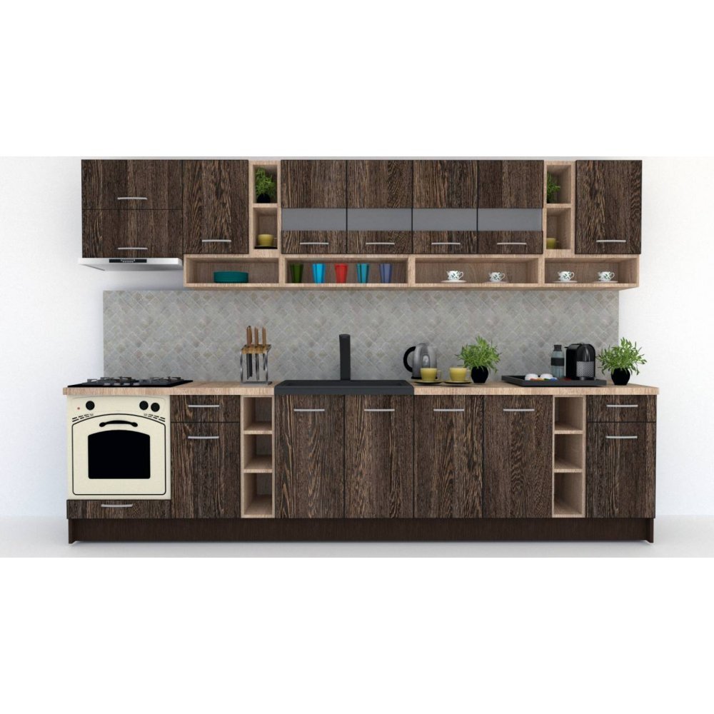 Bucatarie COSSY NEW 340 Wenge / Decor 7648