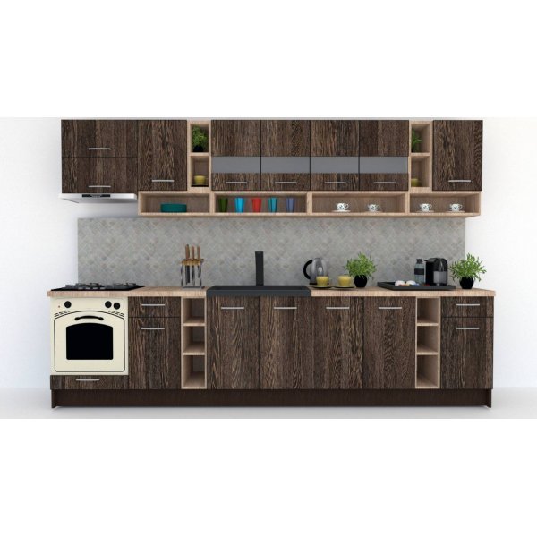 Bucatarie COSSY NEW 340 Wenge / Decor 7648