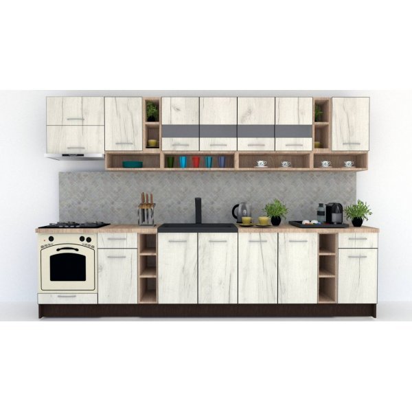 Bucatarie COSSY NEW 340 Wenge / Decor K001