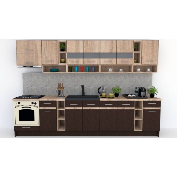 Bucatarie COSSY NEW 340 Wenge / Stejar Sonoma