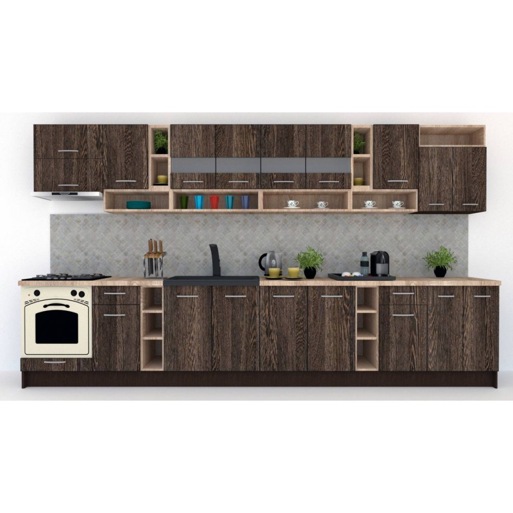 Bucatarie COSSY NEW 400 Wenge / Decor 7648