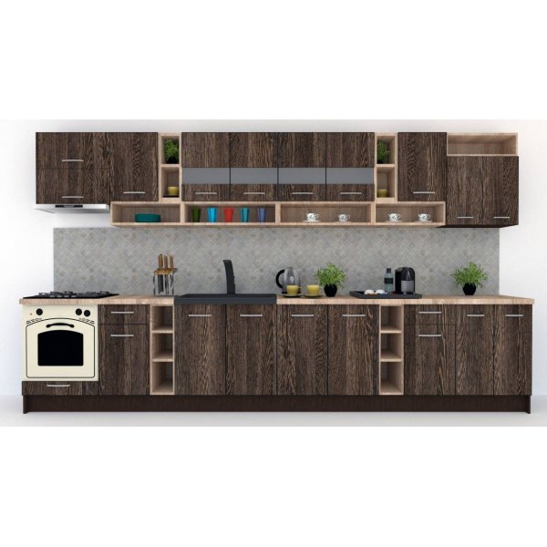 Bucatarie COSSY NEW 400 Wenge / Decor 7648