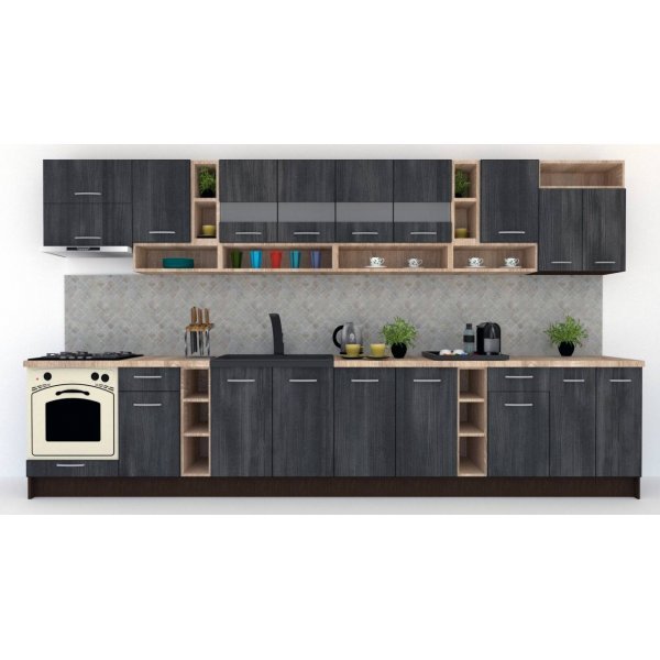 Bucatarie COSSY NEW 400 Wenge / Decor 8509
