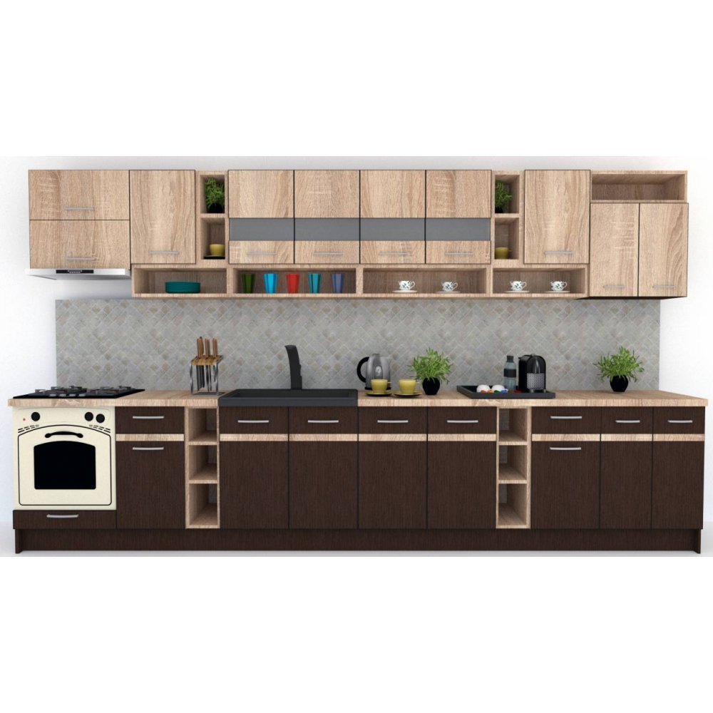Bucatarie COSSY NEW 400 Wenge / Stejar Sonoma