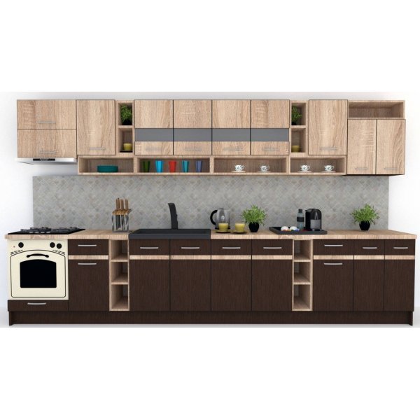 Bucatarie COSSY NEW 400 Wenge / Stejar Sonoma