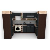 Bucatarie de Colt COSSY NEW 170-320-170, Wenge / Decor 0164
