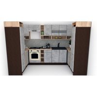 Bucatarie de Colt COSSY NEW 170-320-170, Wenge / Decor 4298