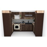 Bucatarie de Colt COSSY NEW 170-320-170, Wenge / Decor 7648