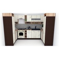 Bucatarie de Colt COSSY NEW 170-320-170, Wenge / Decor K001