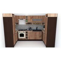 Bucatarie de Colt COSSY NEW 170-320-170, Wenge / Decor K004