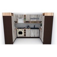 Bucatarie de Colt COSSY NEW 170-320-170, Wenge / Decor K084
