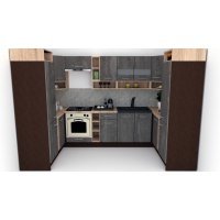 Bucatarie de Colt COSSY NEW 170-320-170, Wenge / Decor K352