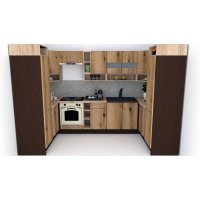 Bucatarie de Colt COSSY NEW 170-320-170, Wenge / Decor K365