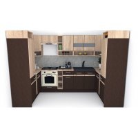 Bucatarie de Colt COSSY NEW 170-320-170, Wenge / Stejar Sonoma