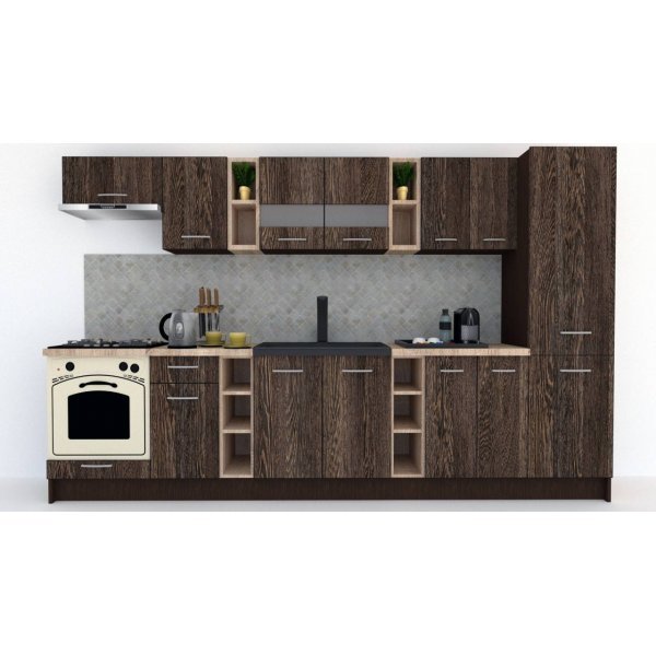 Bucatarie MARINA NEW 330 A Wenge / Decor 7648