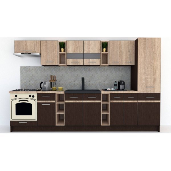 Bucatarie MARINA NEW 330 A Wenge / Stejar Sonoma
