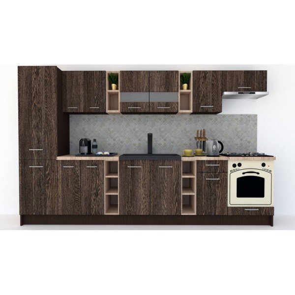 Bucatarie MARINA NEW 330 B Wenge / Decor 7648