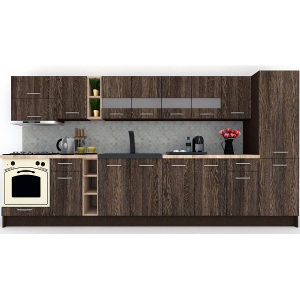 Bucatarie MARINA NEW 370 A Wenge / Decor 7648
