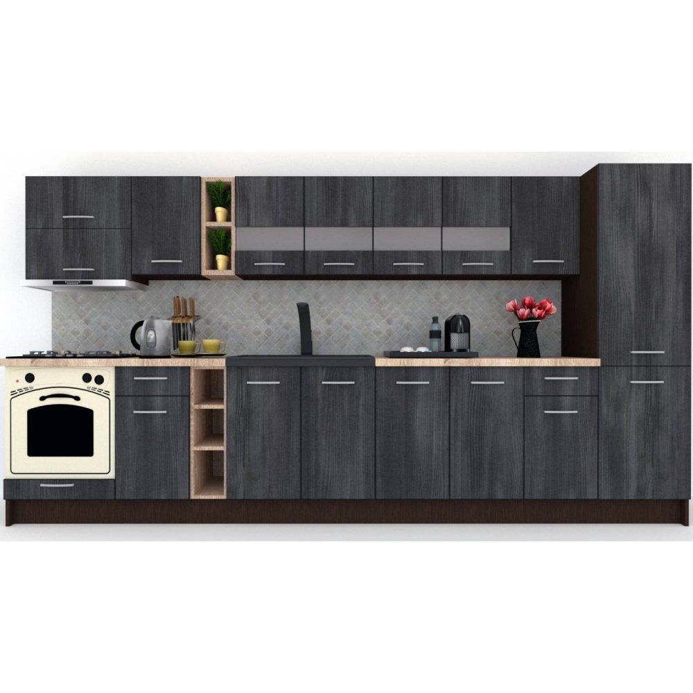 Bucatarie MARINA NEW 370 A Wenge / Decor 8509
