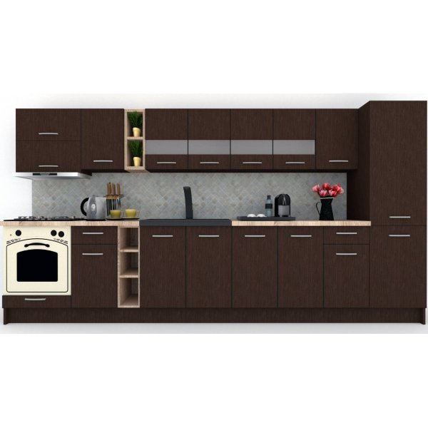 Bucatarie MARINA NEW 370 A Wenge / Decor 8548