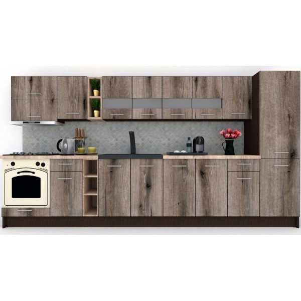 Bucatarie MARINA NEW 370 A Wenge / Decor K366