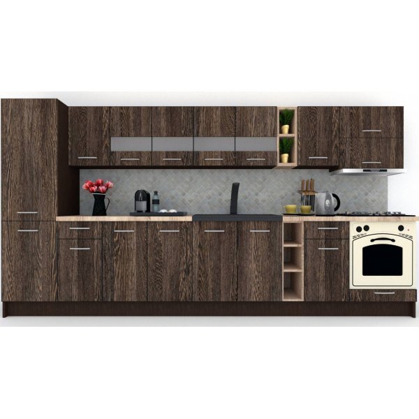 Bucatarie MARINA NEW 370 B Wenge / Decor 7648