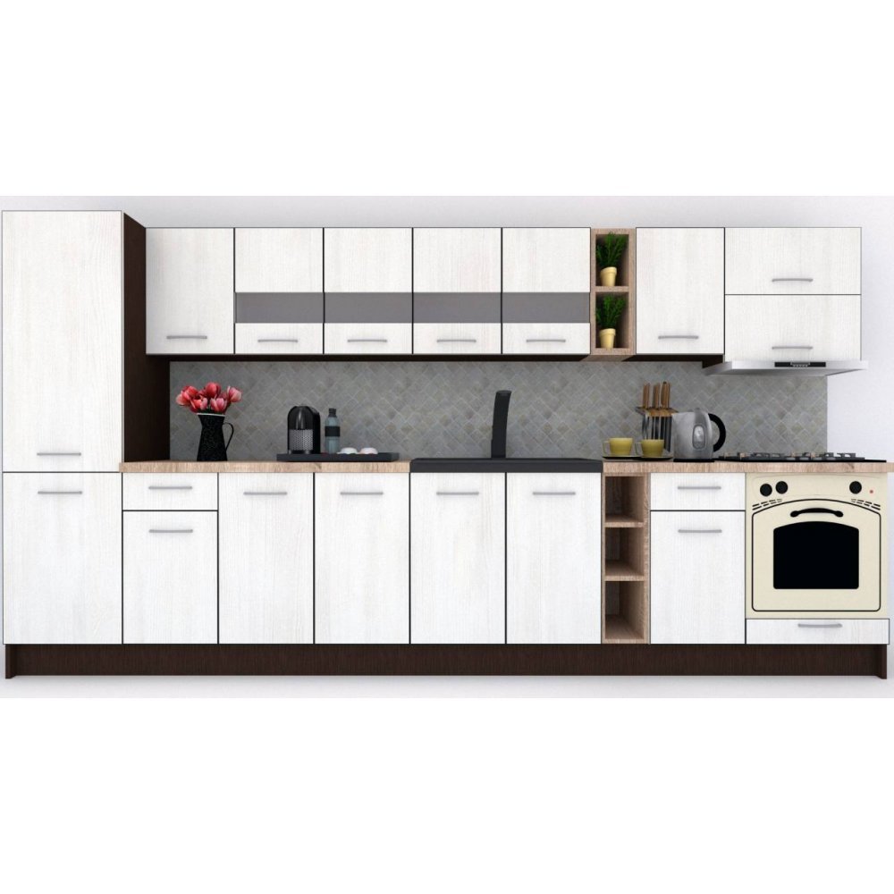 Bucatarie MARINA NEW 370 B Wenge / Decor 8508