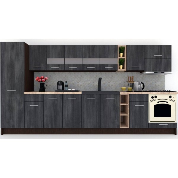 Bucatarie MARINA NEW 370 B Wenge / Decor 8509