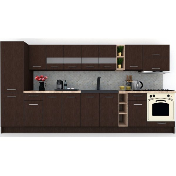 Bucatarie MARINA NEW 370 B Wenge / Decor 8548