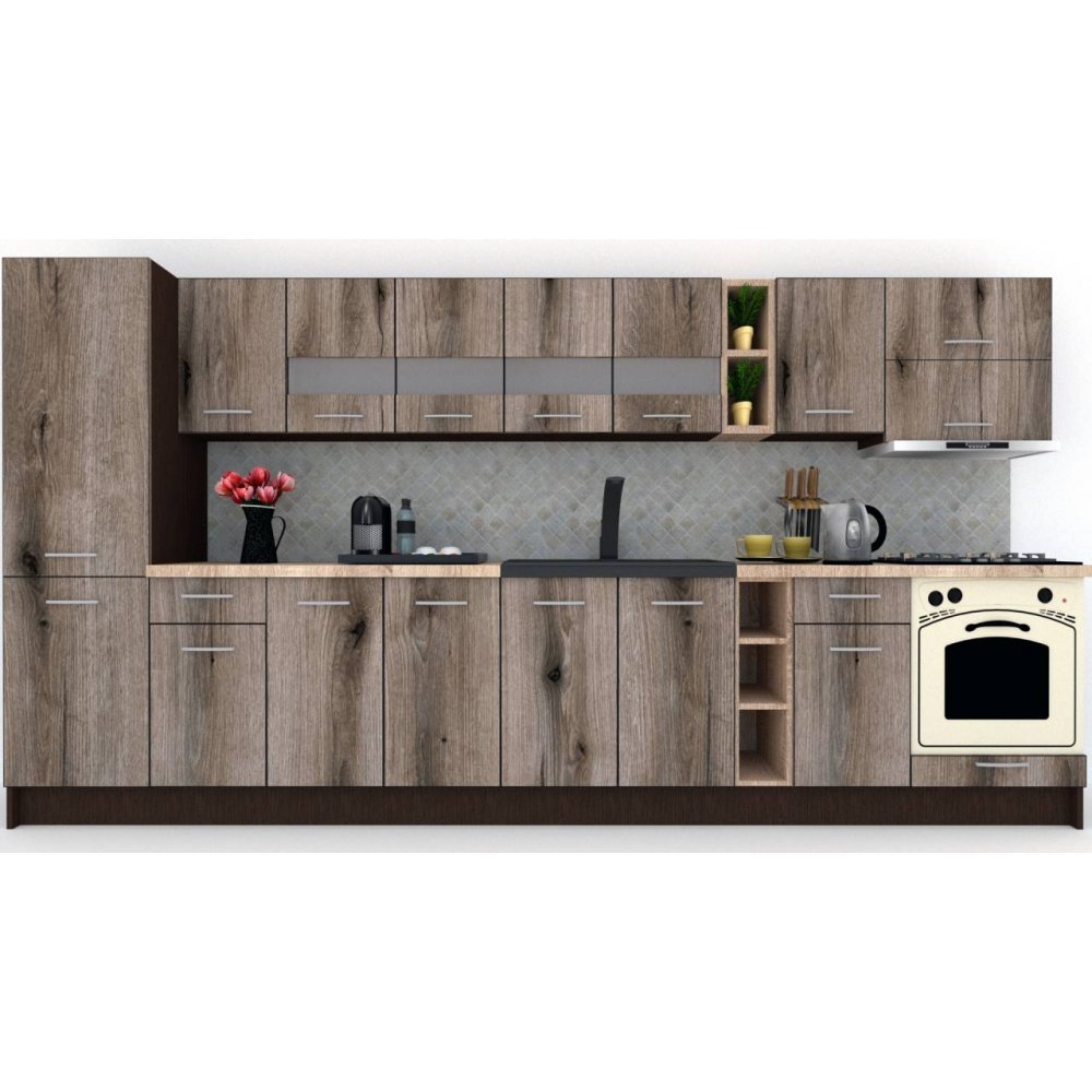 Bucatarie MARINA NEW 370 B Wenge / Decor K366