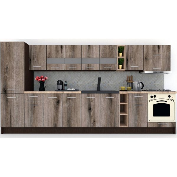 Bucatarie MARINA NEW 370 B Wenge / Decor K366