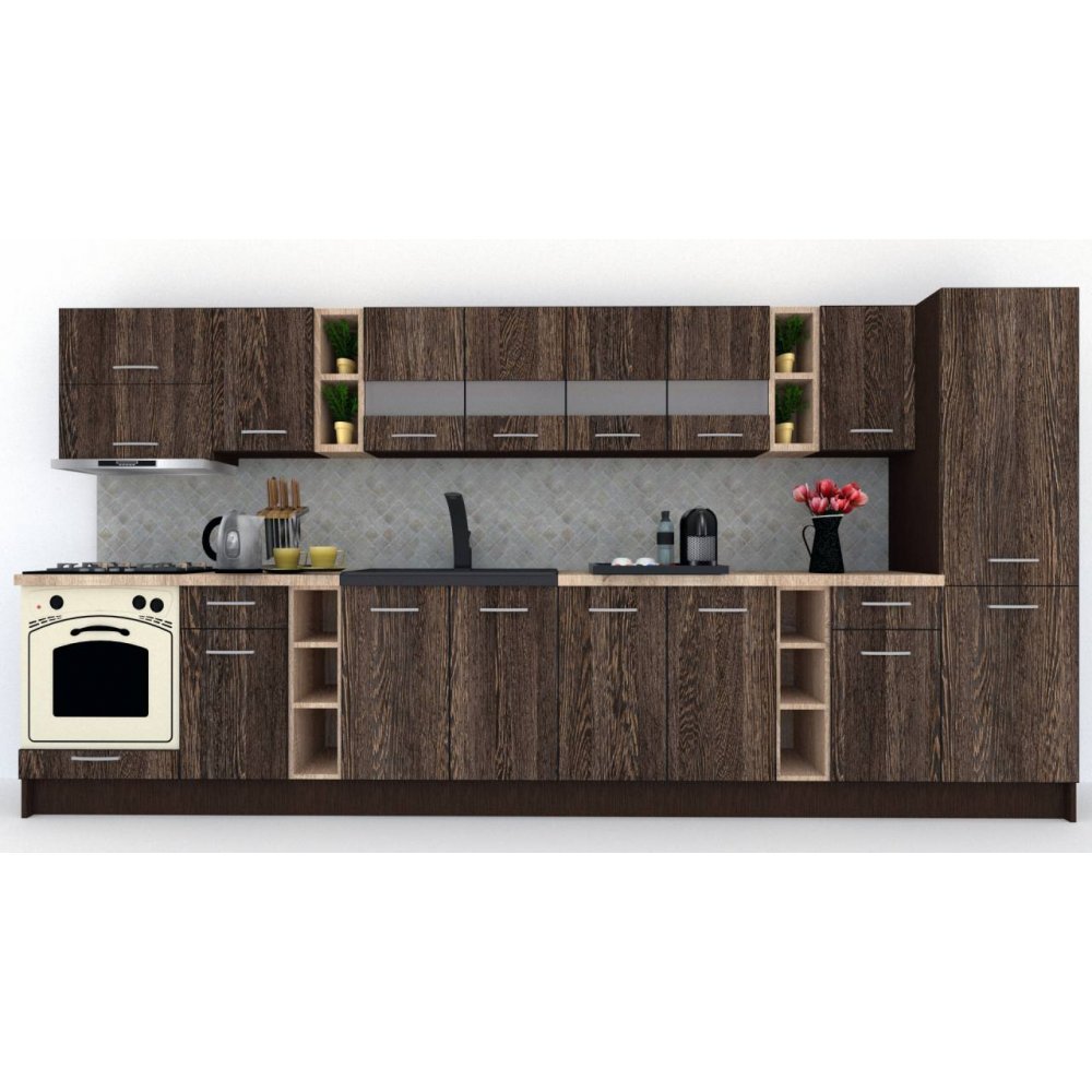 Bucatarie MARINA NEW 390 A Wenge / Decor 7648