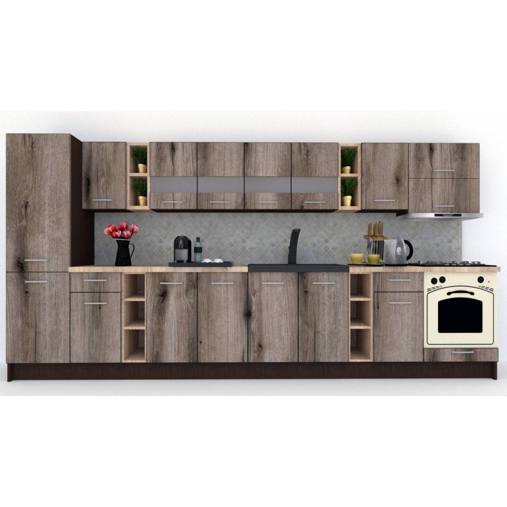Bucatarie MARINA NEW 390 B Wenge / Decor K366