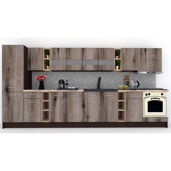 Bucatarie MARINA NEW 390 B Wenge / Decor K366