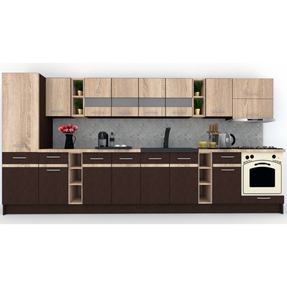 Bucatarie MARINA NEW 390 B Wenge / Stejar Sonoma