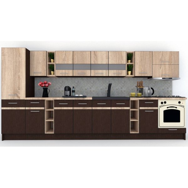 Bucatarie MARINA NEW 390 B Wenge / Stejar Sonoma