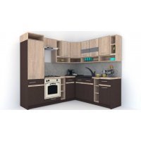 Bucatarie de Colt COSSY NEW DR. 200-230, Wenge / Stejar Sonoma