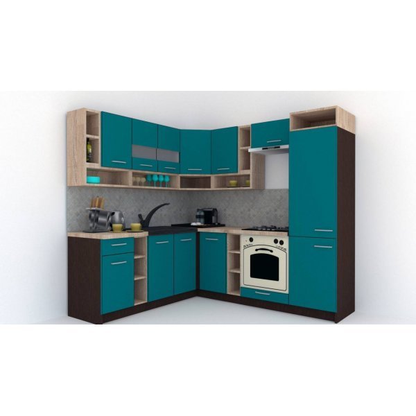 Bucatarie de Colt COSSY NEW ST. 200-230, Wenge / Decor 0245