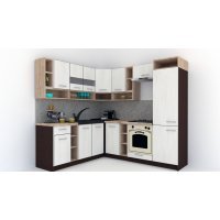 Bucatarie de Colt COSSY NEW ST. 200-230, Wenge / Decor 8508