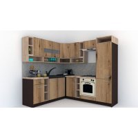 Bucatarie de Colt COSSY NEW ST. 200-230, Wenge / Decor K365