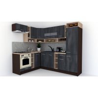 Bucatarie de Colt COSSY NEW 180-250 ST., Wenge / Decor 8509