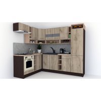 Bucatarie de Colt COSSY NEW 180-250 ST., Wenge / Decor K002