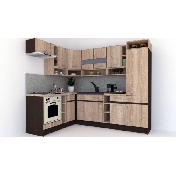 Bucatarie de Colt COSSY NEW 180-250 ST., Stejar Sonoma