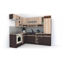 Bucatarie de Colt COSSY NEW 180-250 ST., Wenge / Stejar Sonoma