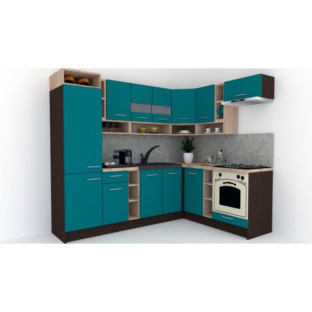 Bucatarie de Colt COSSY NEW 180-250 DR., Wenge / Decor 0245